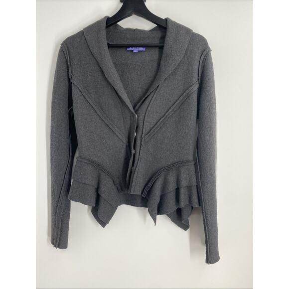 Vivienne Tam Cardigan Women’s 2 Wool Blend Tier Preppy Y2K Avante Garde 841 - Picture 1 of 9